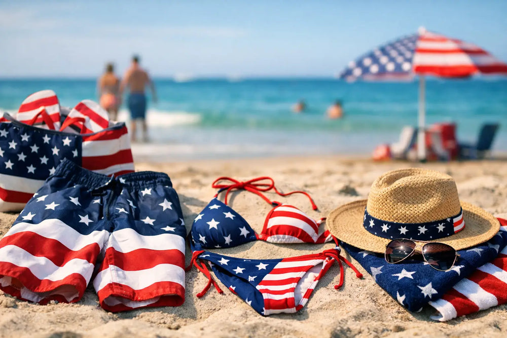 American Flag Beachwear for Saltwater Summer