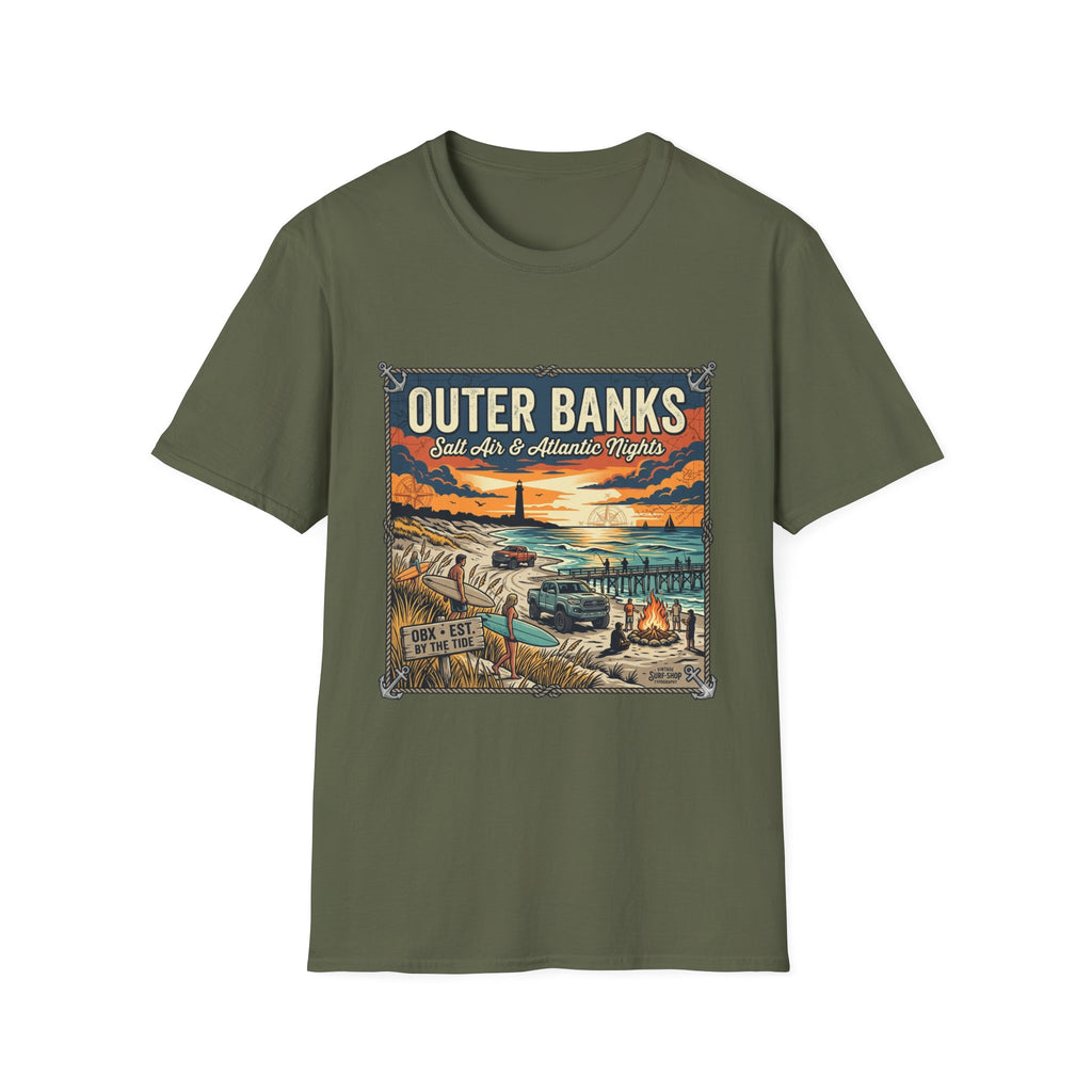 Outer Banks T-Shirt — 'Outer Banks: Salt Air & Atlantic Nights' Vintage Coastal Tee