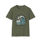 Nor'easter Survival Club T-Shirt — "OK, Vacation: Weather Permitting" Seagull & Wave Tee