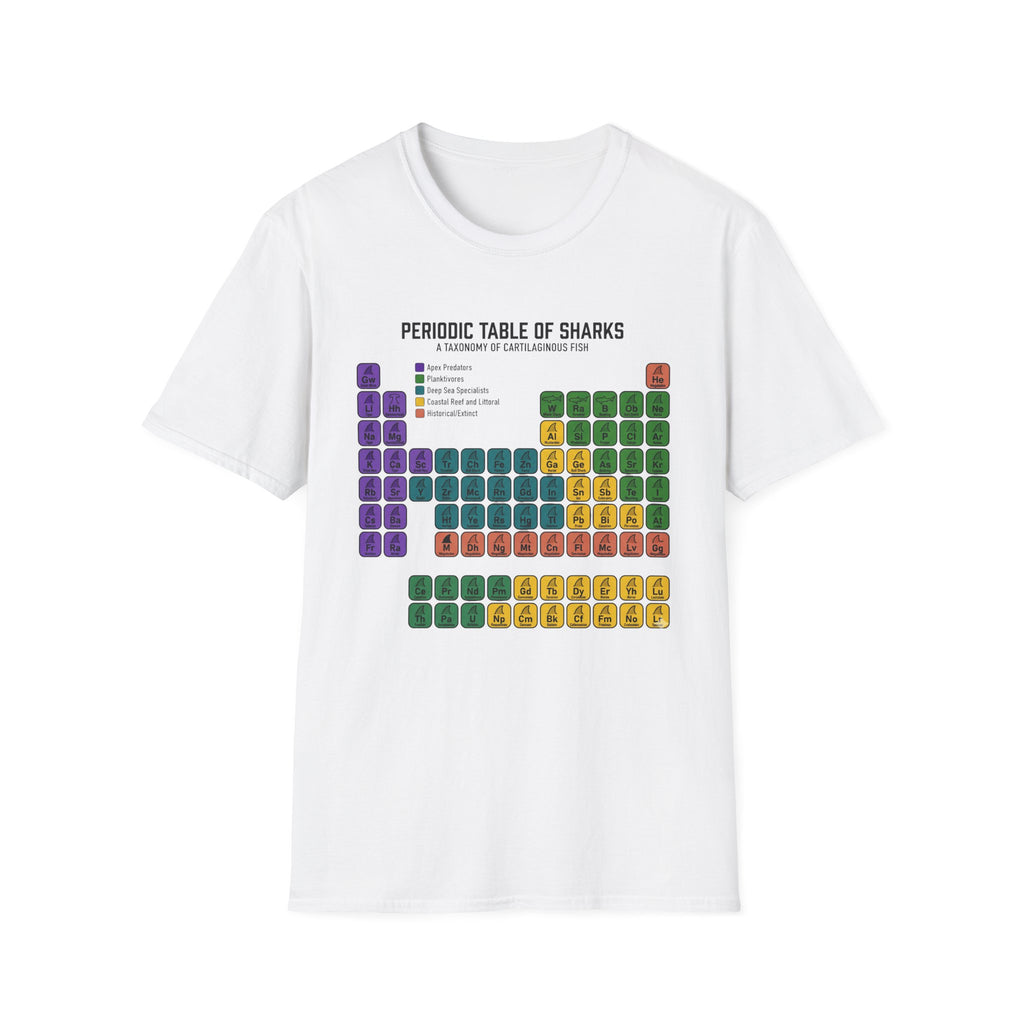 Periodic Table of Sharks T-Shirt — Graphic Shark Species Chart Tee