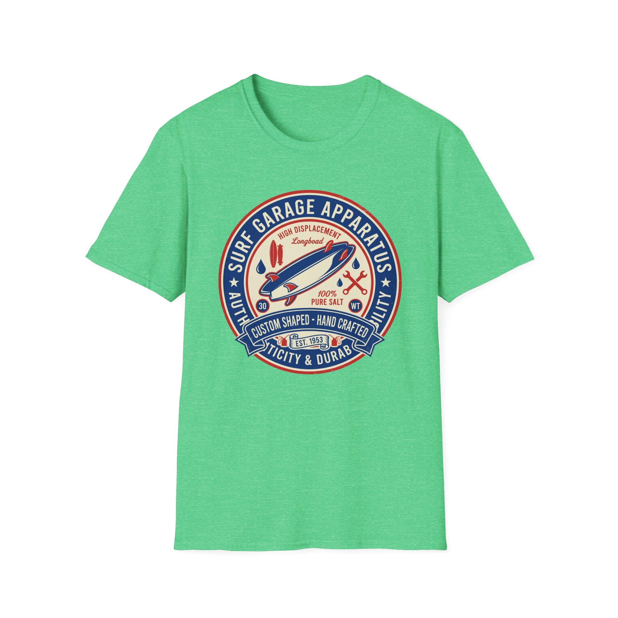 Garage Surf Apparel T-Shirt — Retro Surfboard Badge Design