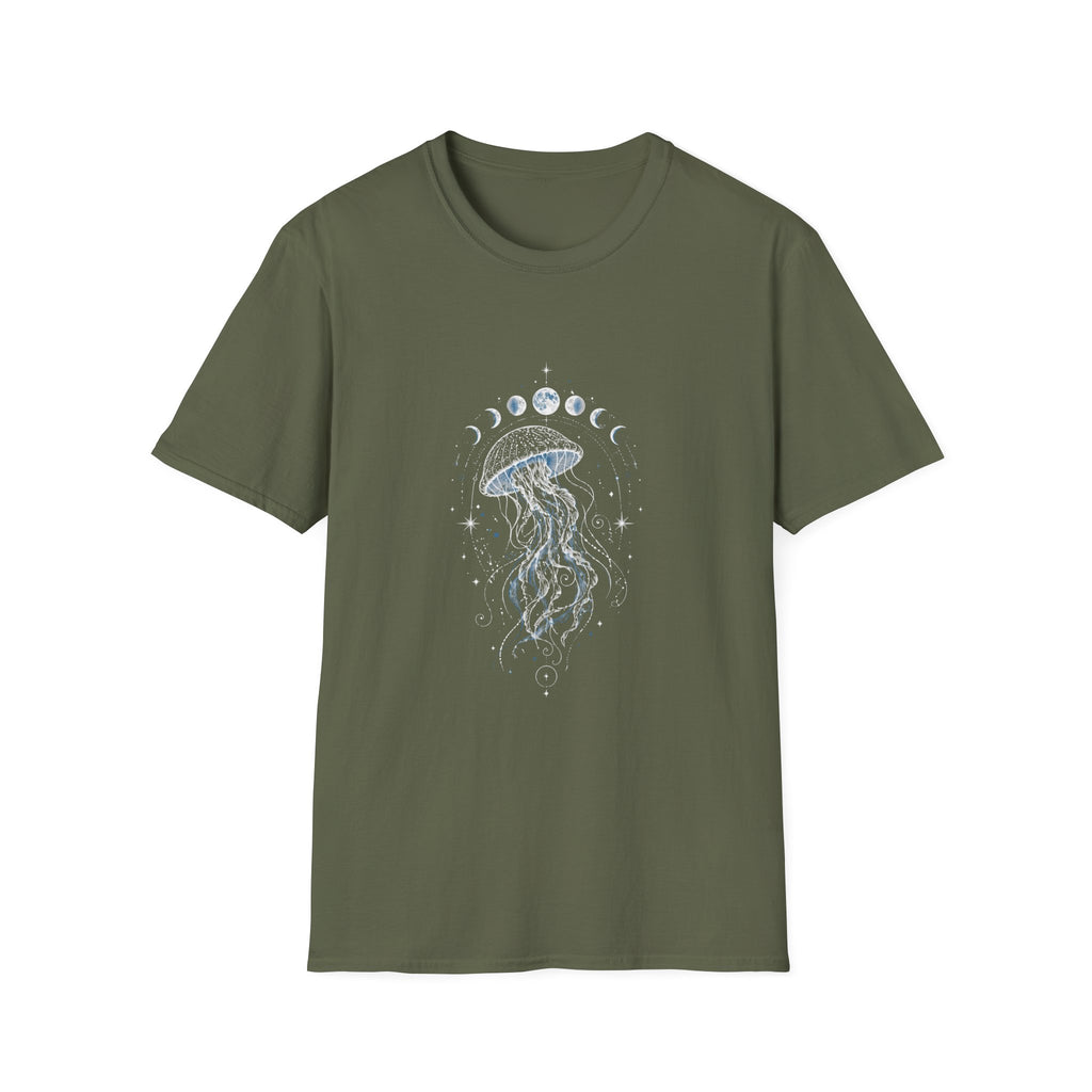Moon Phase Jellyfish T-Shirt - Celestial Ocean Graphic Tee