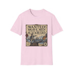Wanted! Brave Men to Hunt the Pirate Blackbeard T-Shirt — Vintage Pirate Poster Tee