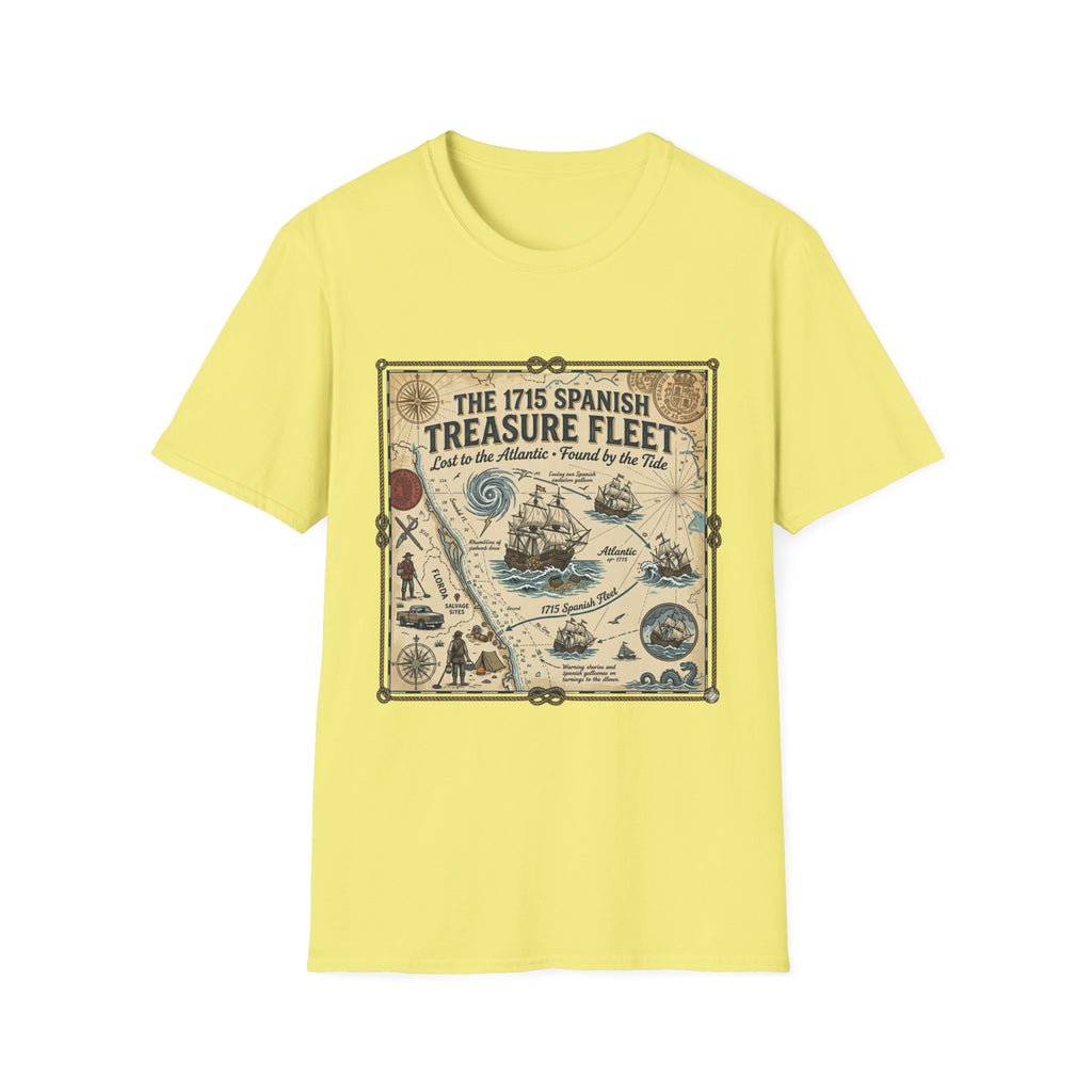 Treasure Fleet T-Shirt — 1715 Spanish Shipwreck Map Vintage Dive Tee