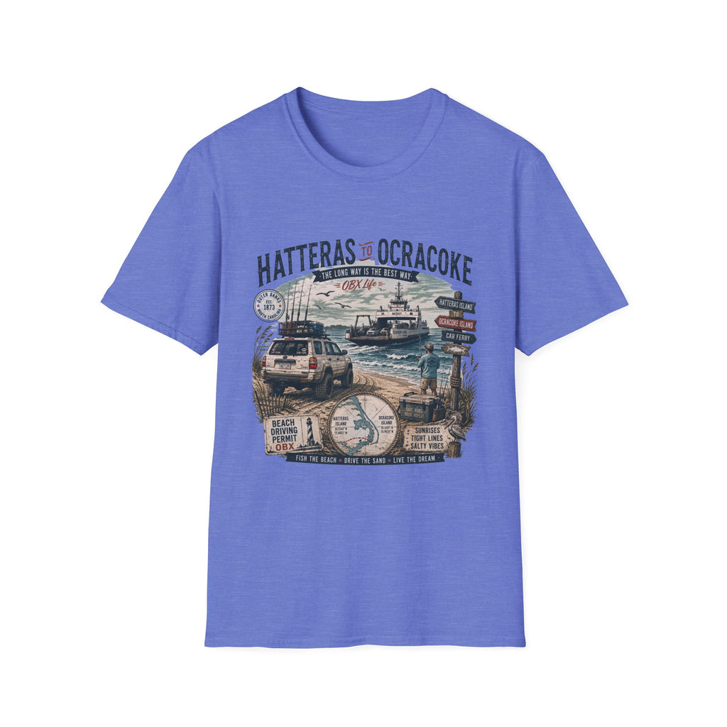 Outer Banks Road Trip T‑Shirt — Hatteras to Ocracoke Coastal Vintage Design