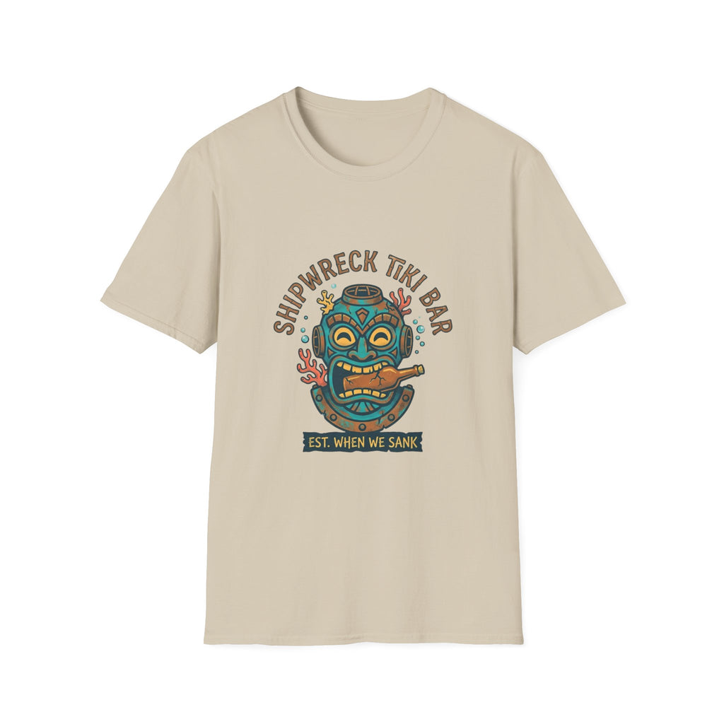 Shipwreck Tiki Bar T-Shirt — Retro Tropical 'Est. When We Sank' Graphic Tee