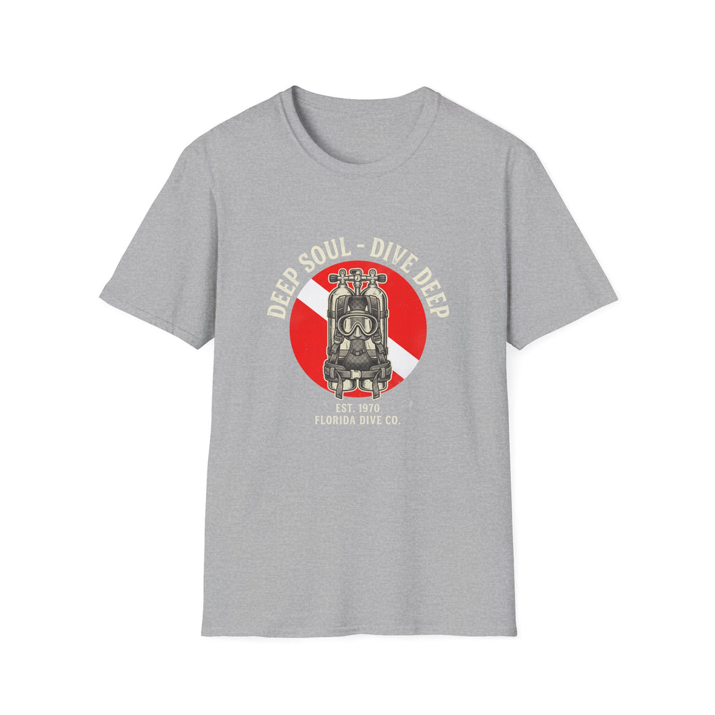 T-Shirt — Dive Flag Scuba Regulator Design (“Dive Your Soul: Dive Deep”)