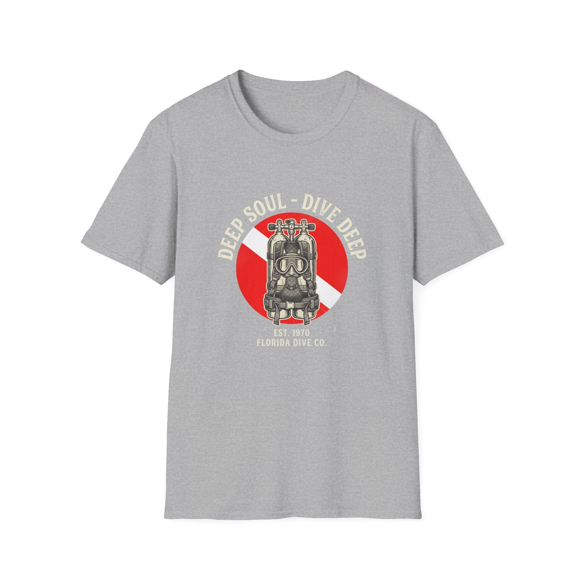 T-Shirt — Dive Flag Scuba Regulator Design (“Dive Your Soul: Dive Deep”)