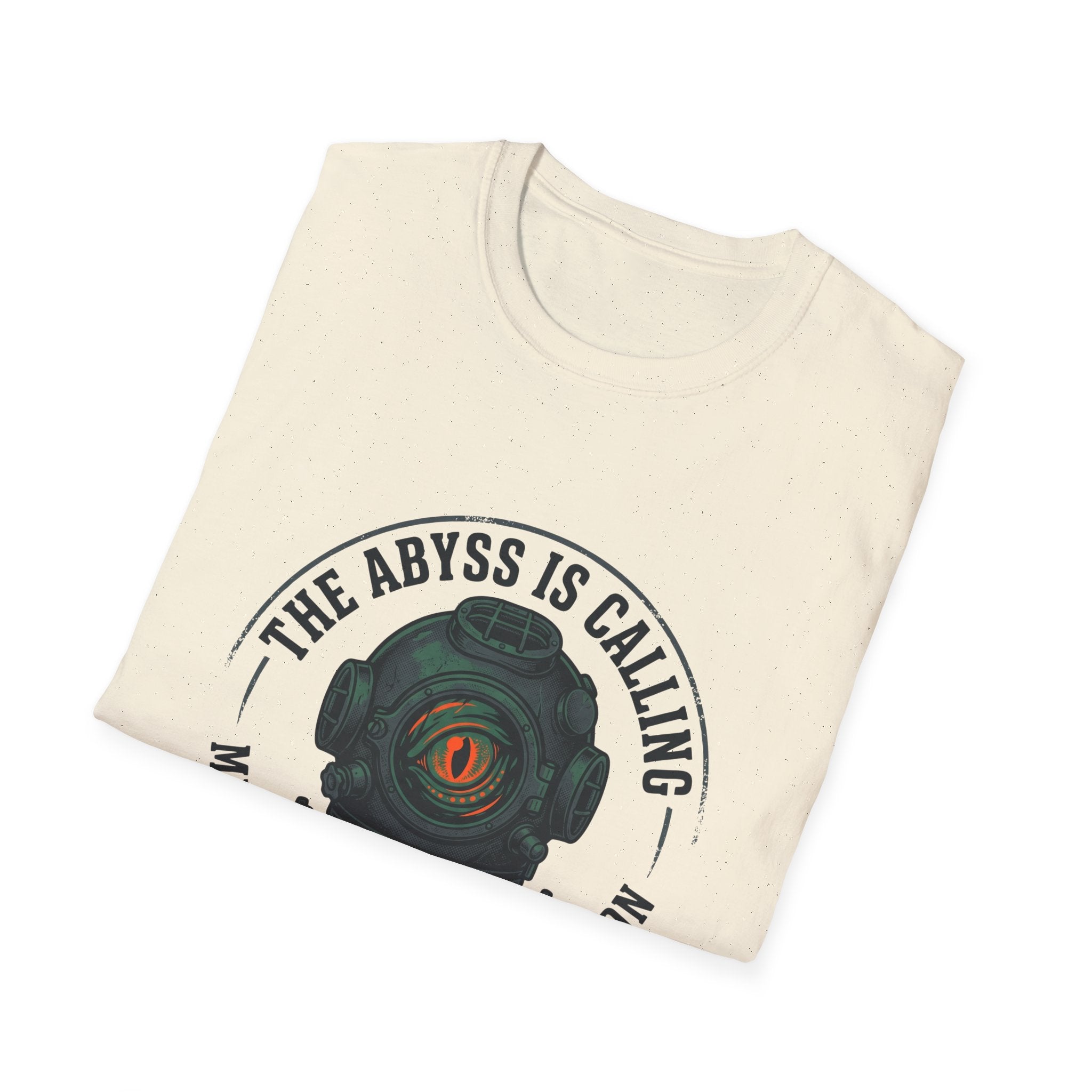 The Abyss Is Calling T-Shirt — Midnight Zone Diver Helmet Graphic Tee
