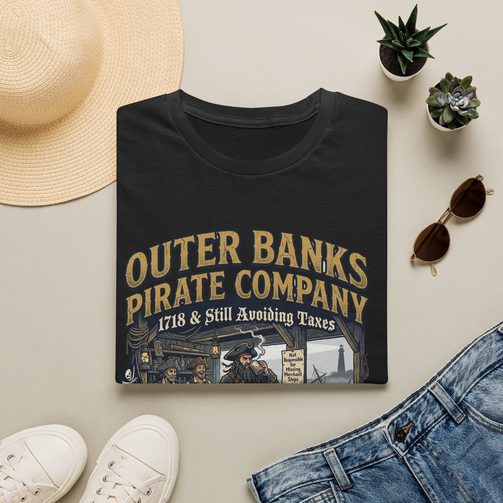 Outer Banks Pirate Company T-Shirt — "1718 & Still Avoiding Taxes" Vintage Nautical Tee