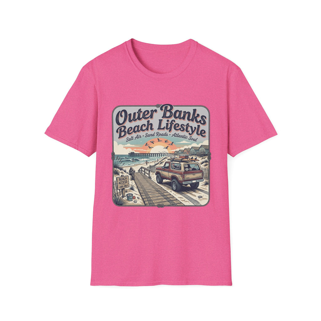 Outer Banks Beach Lifestyle T-Shirt — Vintage Coastal Surf & Sand Graphic Tee