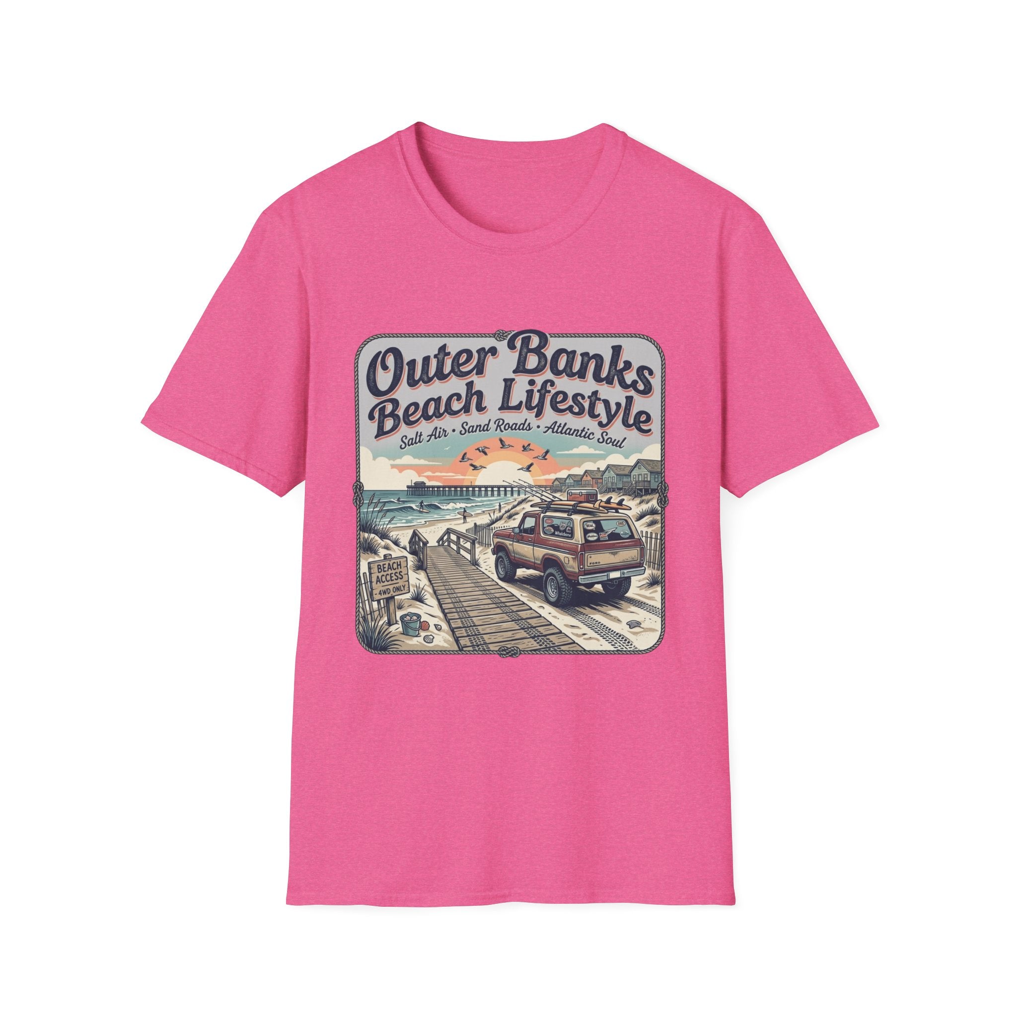 Outer Banks Beach Lifestyle T-Shirt — Vintage Coastal Surf & Sand Graphic Tee