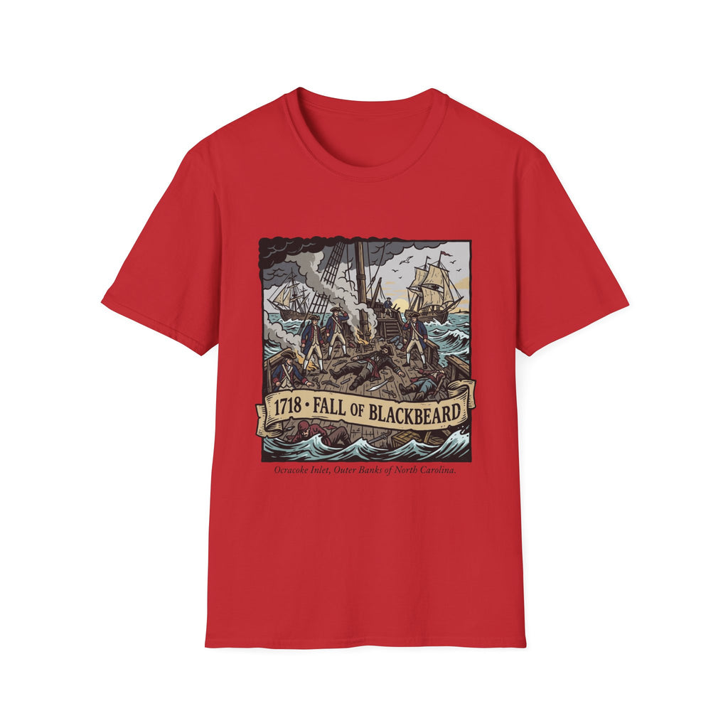 Fall of Blackbeard 1718 T-Shirt — Historic Pirate Battle Tee