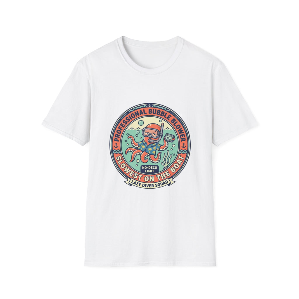 Octopus Bubble Blower T-Shirt — "Professional Bubble Blower" Retro Nautical Tee