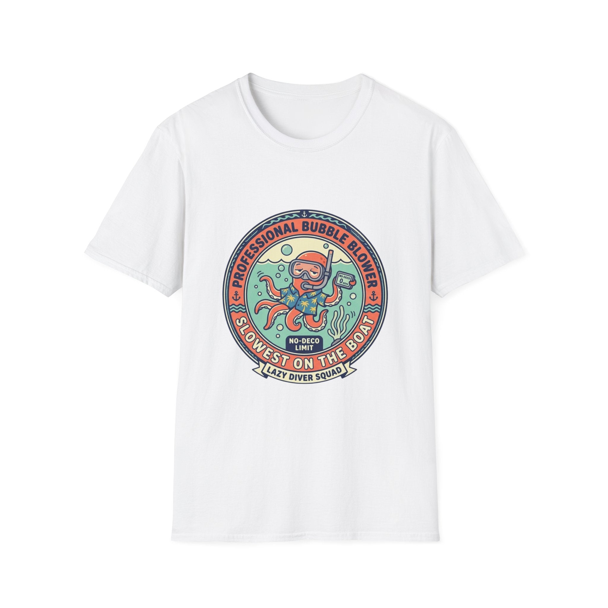 Octopus Bubble Blower T-Shirt — "Professional Bubble Blower" Retro Nautical Tee