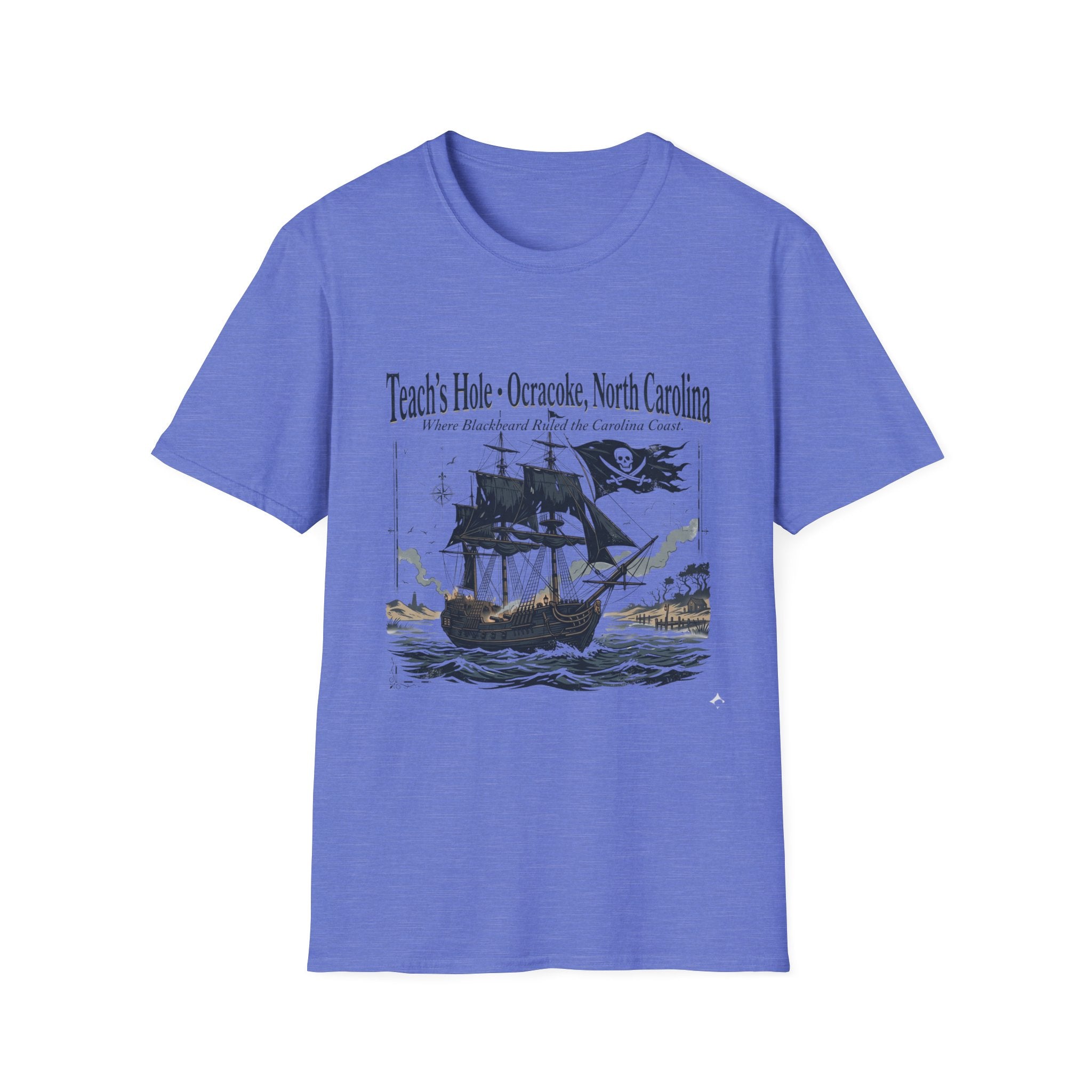 Teach's Hole Ocracoke, North Carolina T-Shirt — Blackbeard Pirate Ship Coastal Souvenir