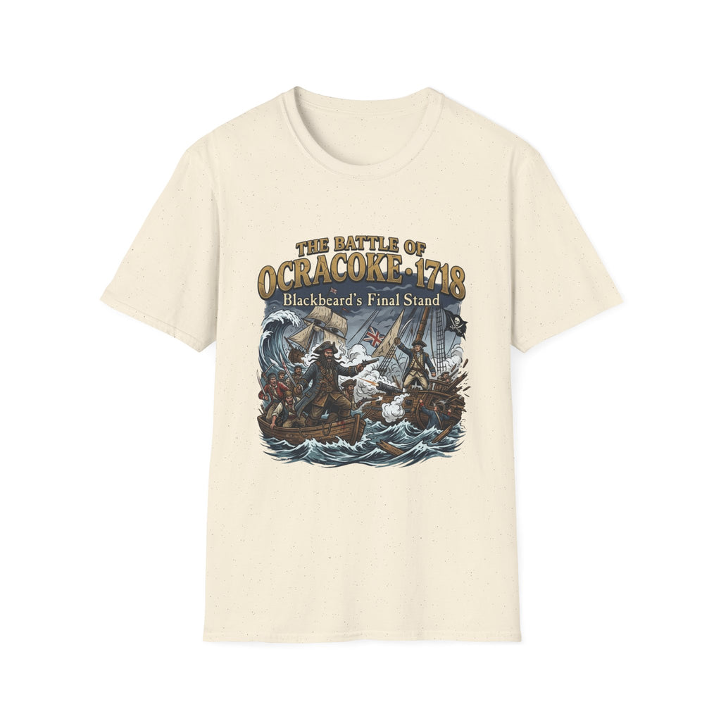 Ocracoke 1718 Battle T-Shirt — "The Battle of Ocracoke 1718: Blackbeard’s Final Stand" Pirate History Tee