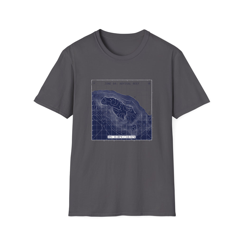 Abyssal Reef Topographic Tee — Nautical Ocean Map T-Shirt
