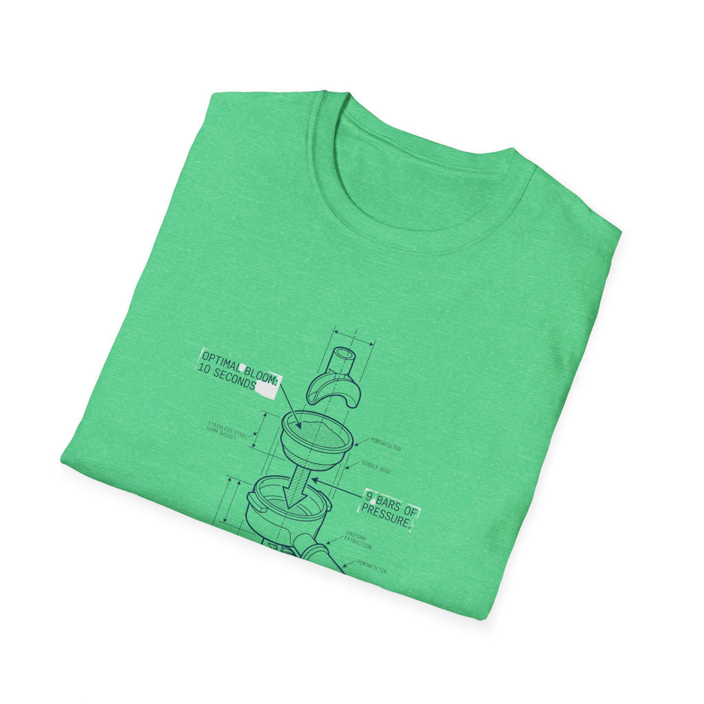 Coffee Diagram T-Shirt — "The Science of the Sip" Espresso Blueprint Tee