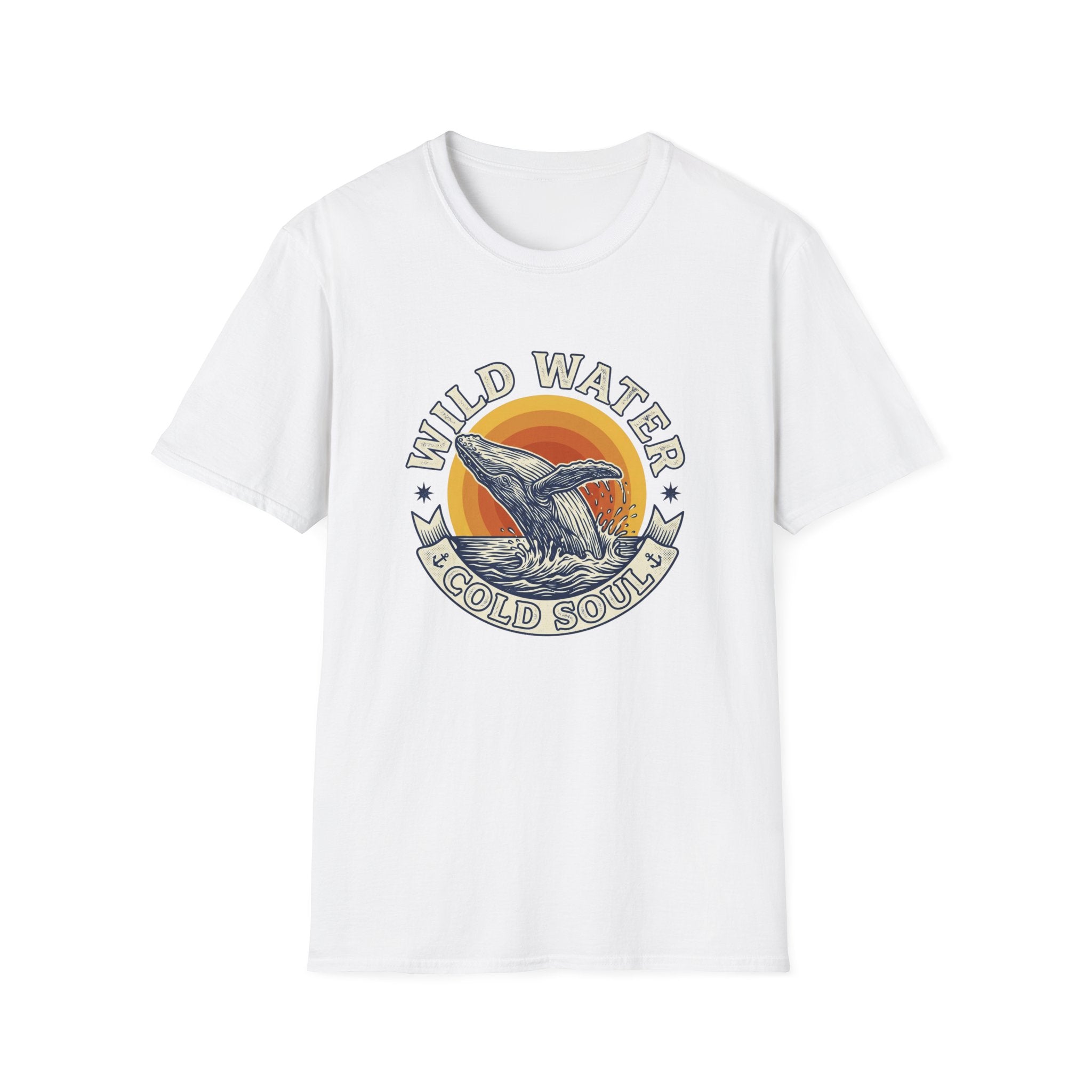 Wild Water Cold Soul Whale T-Shirt — Vintage Ocean Sunset Tee