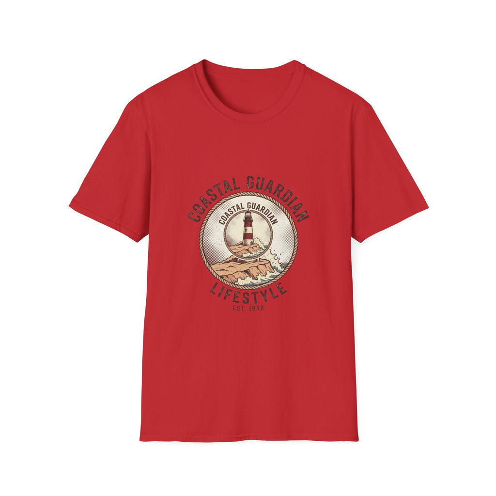 Coastal Guardian Lifestyle T-Shirt – Lighthouse Beach Vintage Graphic Tee