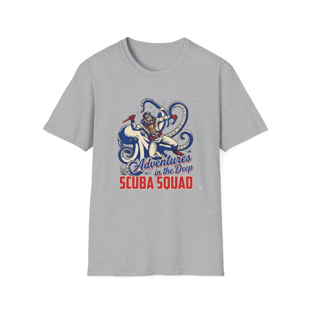 Scuba Squad T-Shirt — 'Adventures in the Deep' Vintage Diver Octopus Graphic Tee