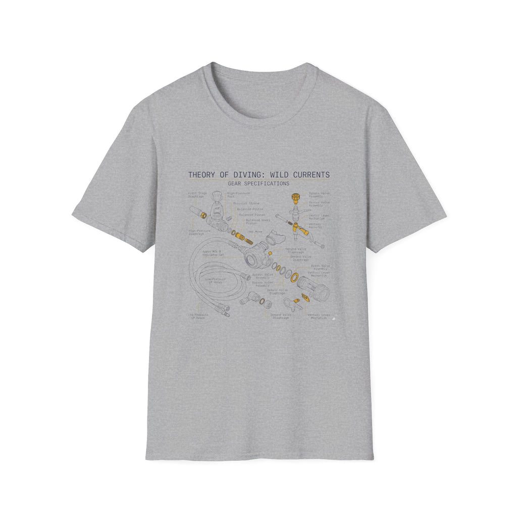 Ocean Current Map T-Shirt — 'Theory of Living with Currents' Nautical Graphic Tee