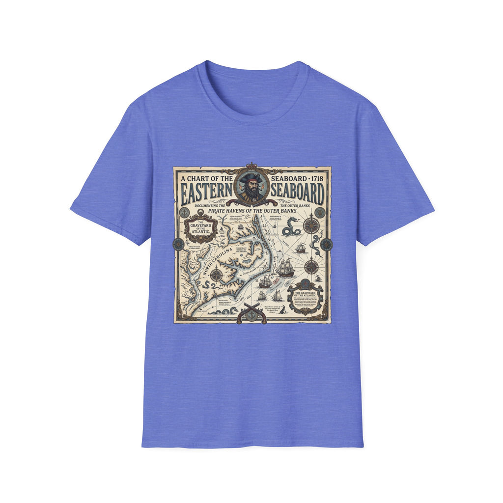 Eastern Seaboard 1718 Vintage Pirate Map T-Shirt