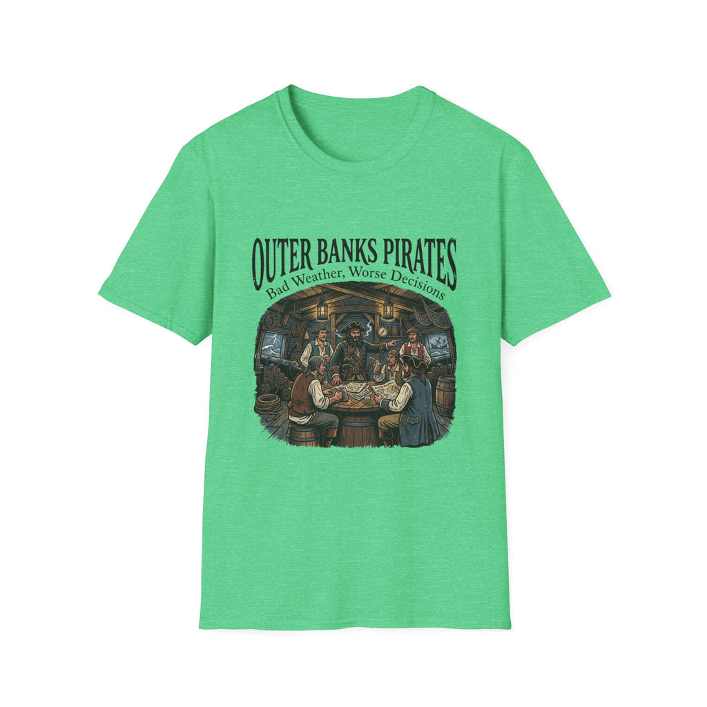 Outer Banks Pirates T-Shirt — "Bad Weather, Worse Decisions" Nautical Pirate Crew Tee