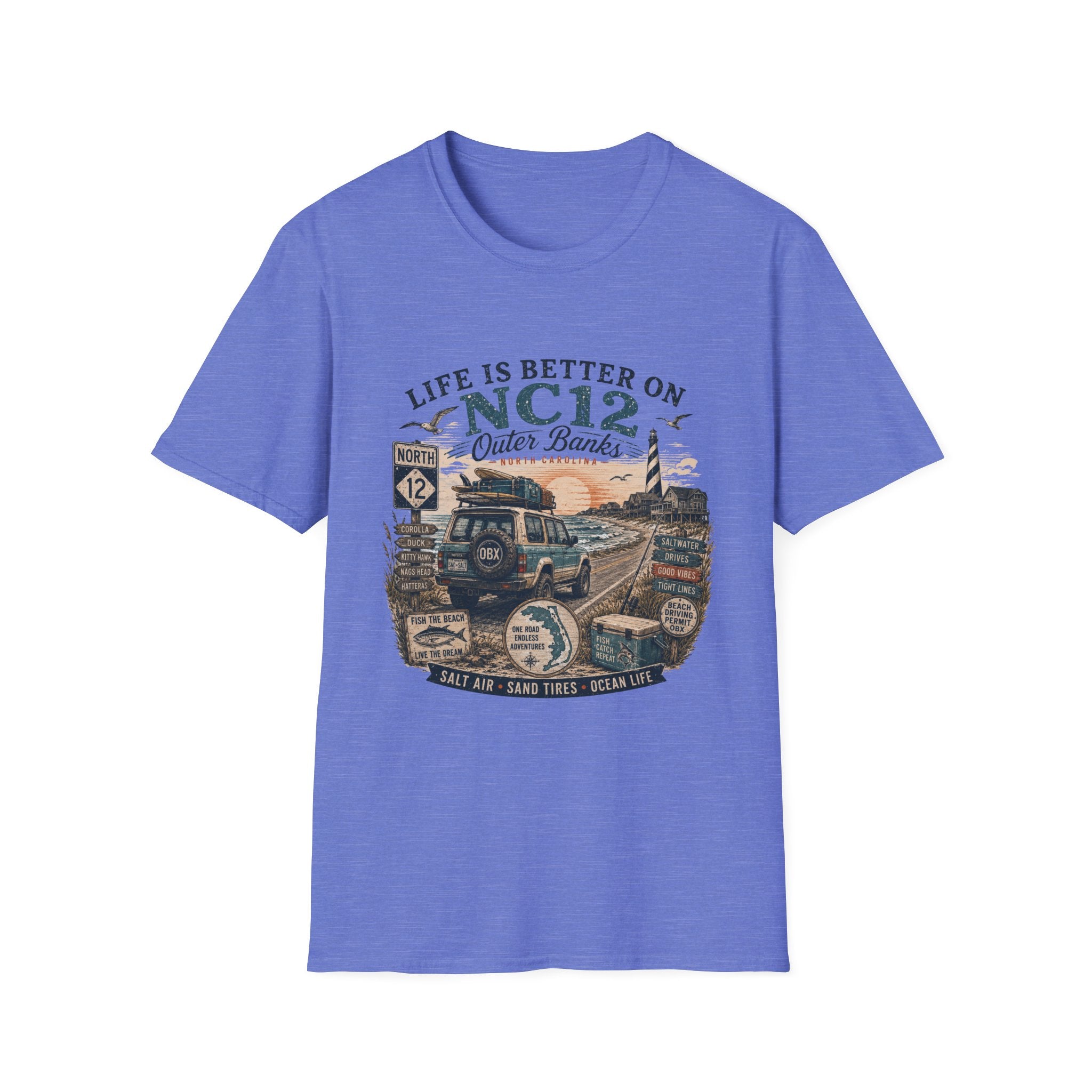 Life Is Better on NC 12 Outer Banks T-Shirt — Coastal Beach Road Trip Tee