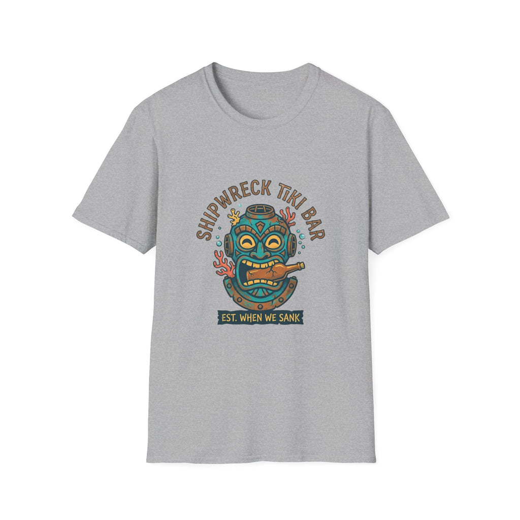 Shipwreck Tiki Bar T-Shirt — Retro Tropical 'Est. When We Sank' Graphic Tee