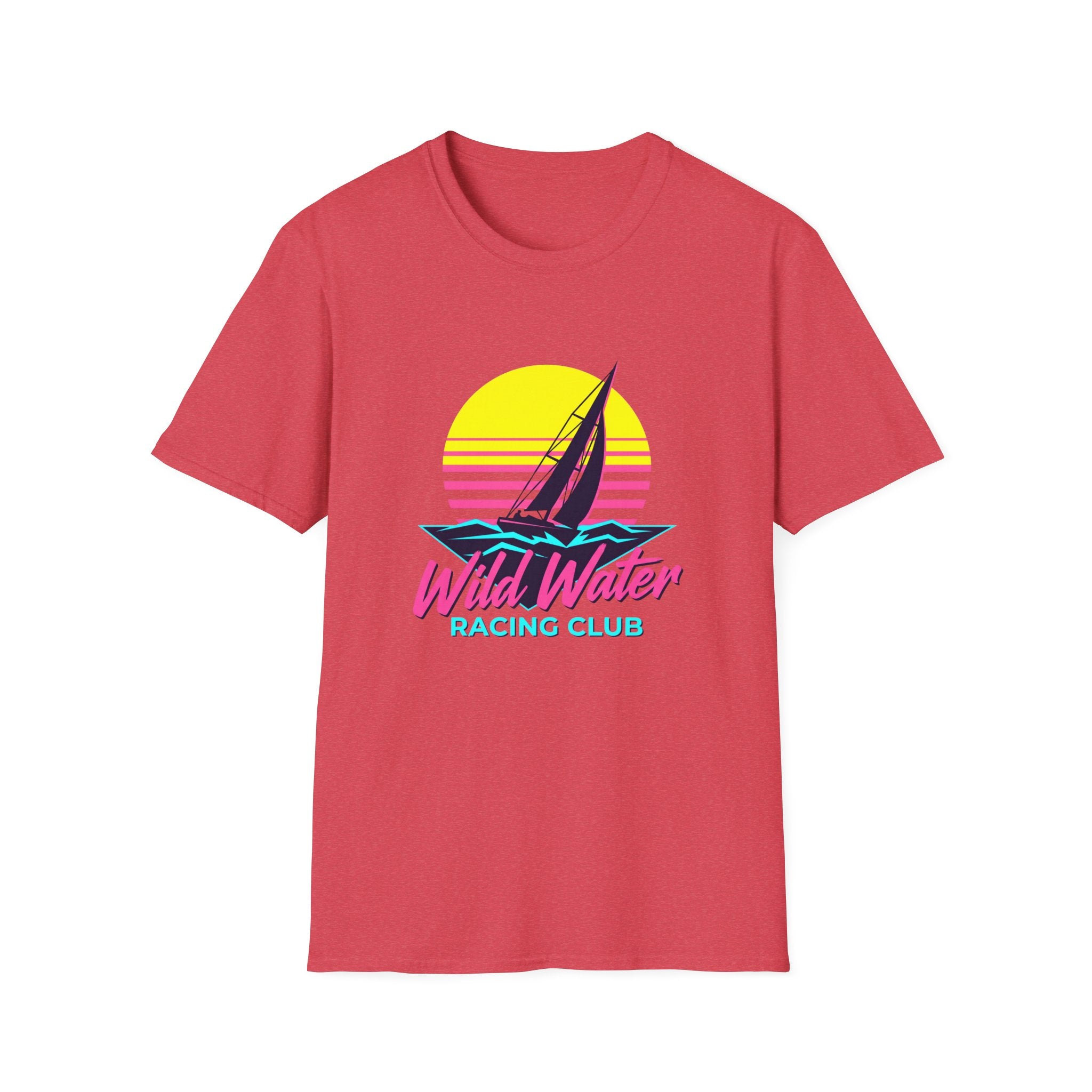 Sailboat Sunset T-Shirt — "Wild Water Racing Club" Retro Nautical Tee