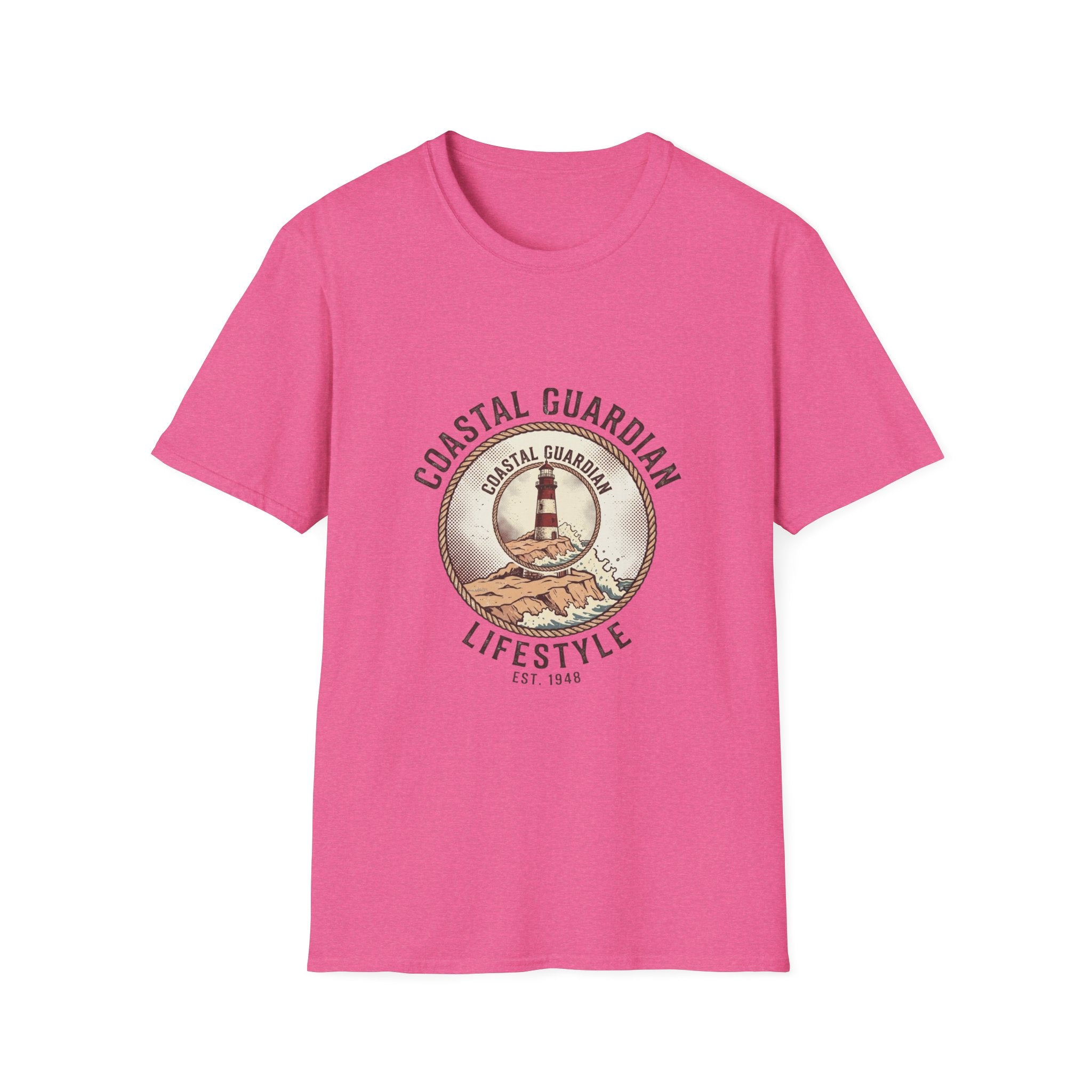 Coastal Guardian Lifestyle T-Shirt – Lighthouse Beach Vintage Graphic Tee
