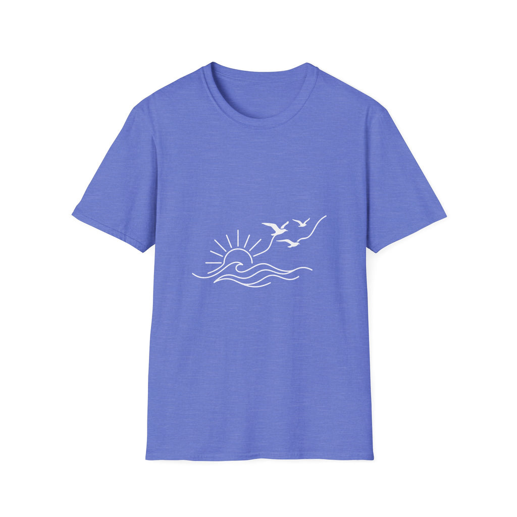 Sunrise Seagulls Graphic T-Shirt — Minimal Beach Sunset Tee