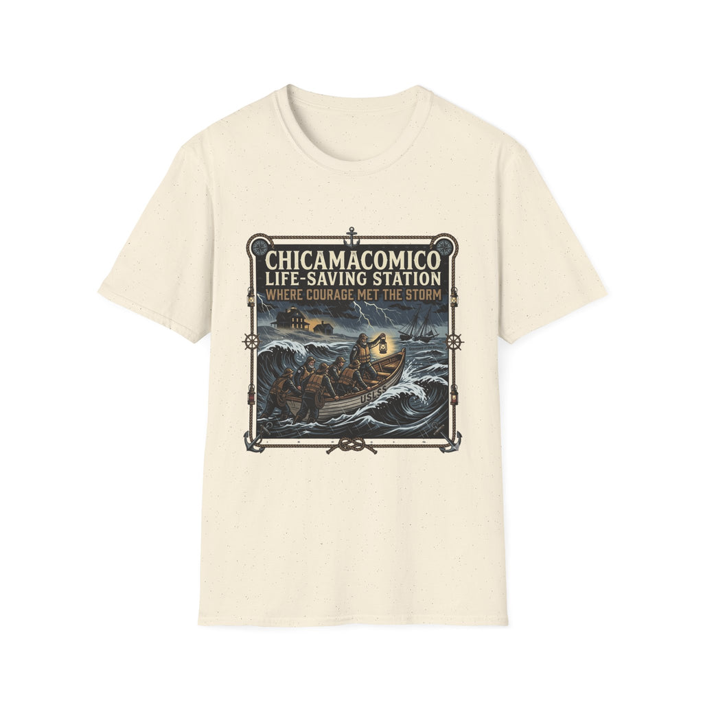 Chicamacomico Life‑Saving Station T-Shirt — 'Where Courage Met the Storm' Vintage Rescue Tee