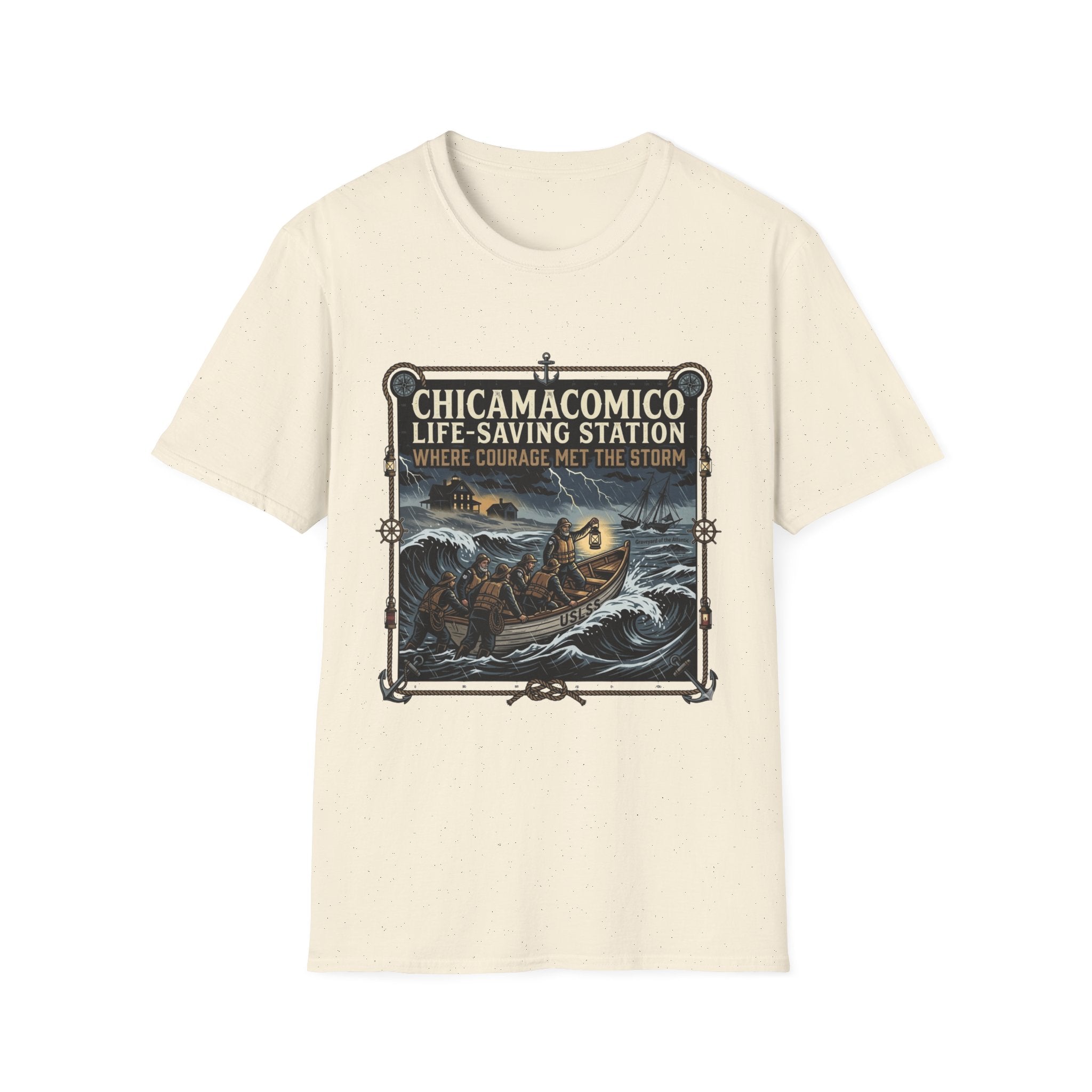Chicamacomico Life‑Saving Station T-Shirt — 'Where Courage Met the Storm' Vintage Rescue Tee