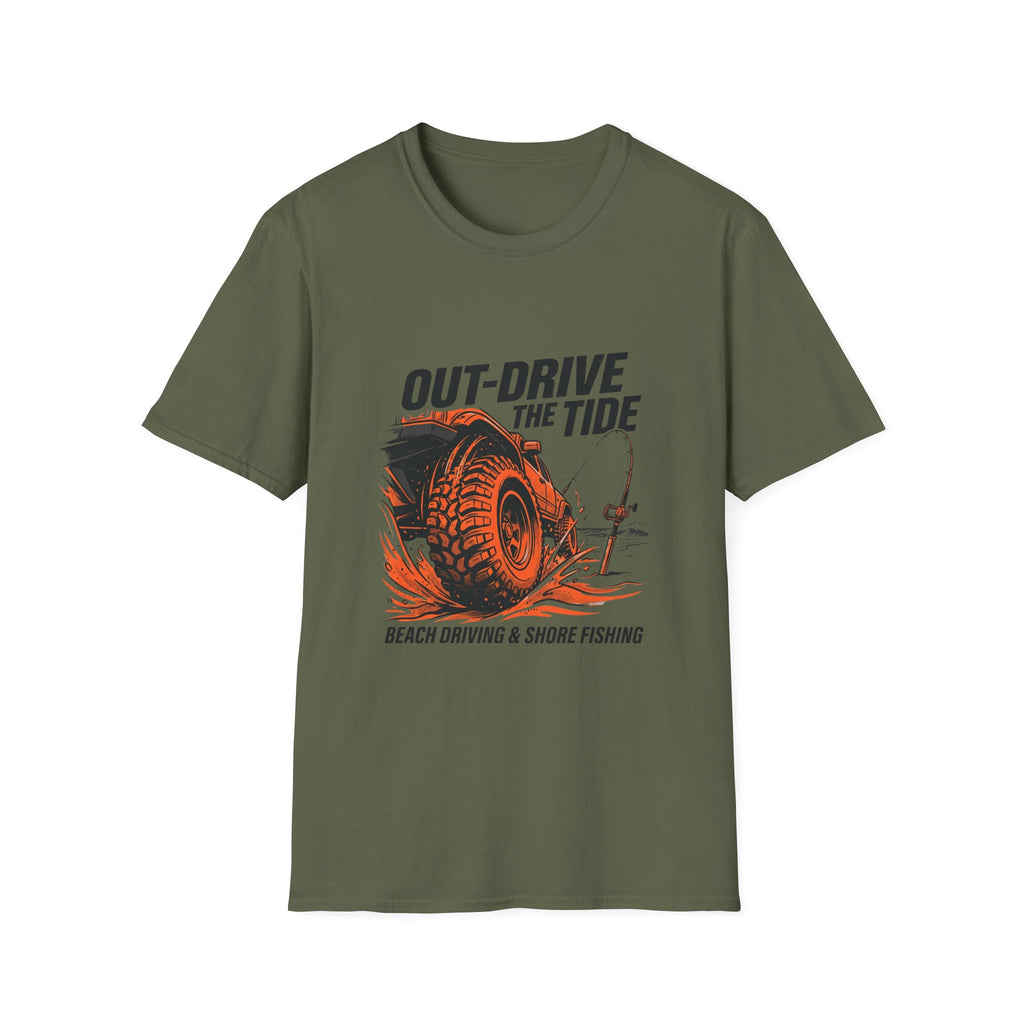 Out Drive The Tide Beach Driving & Shore Fishing T-Shirt