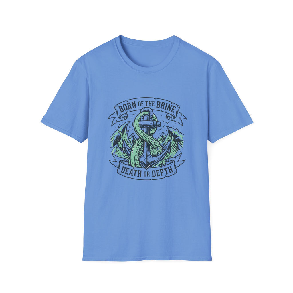 Anchor Skull T-Shirt — "Born of the Brine / Death or Depth" Nautical Graphic Tee