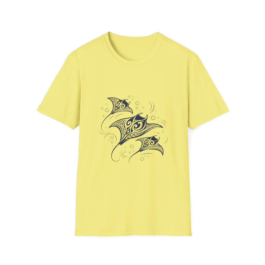 Tribal Manta Ray T-Shirt — Ocean Wave Nautical Art Tee