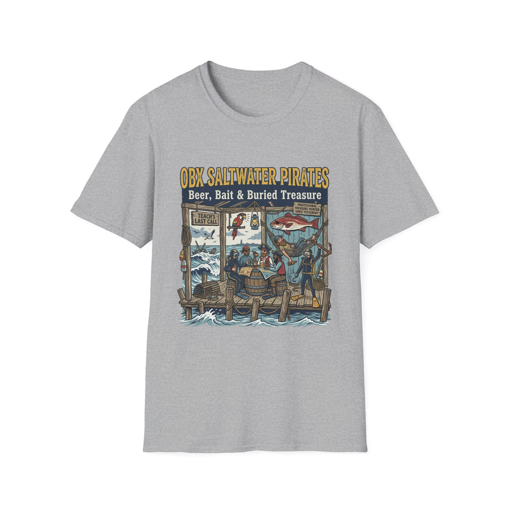OBX Saltwater Pirates T-Shirt — Beer, Bait & Buried Treasure Coastal Tee