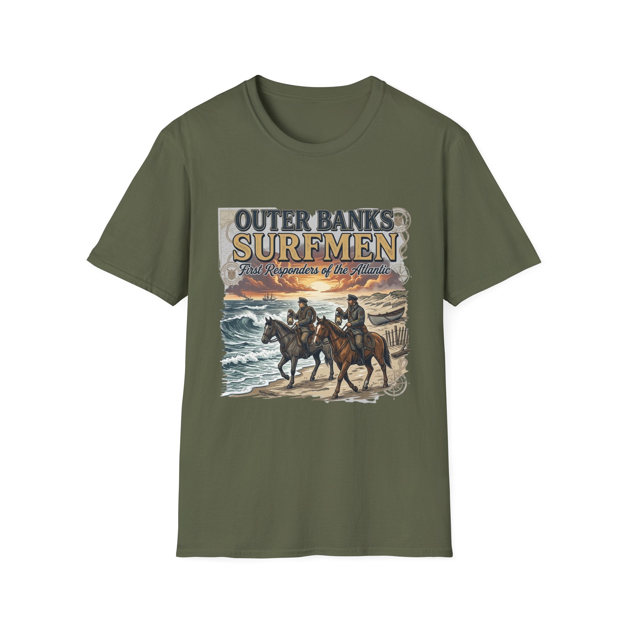 Outer Banks Surfmen T-Shirt — First Responders of the Atlantic Vintage Beach Tee