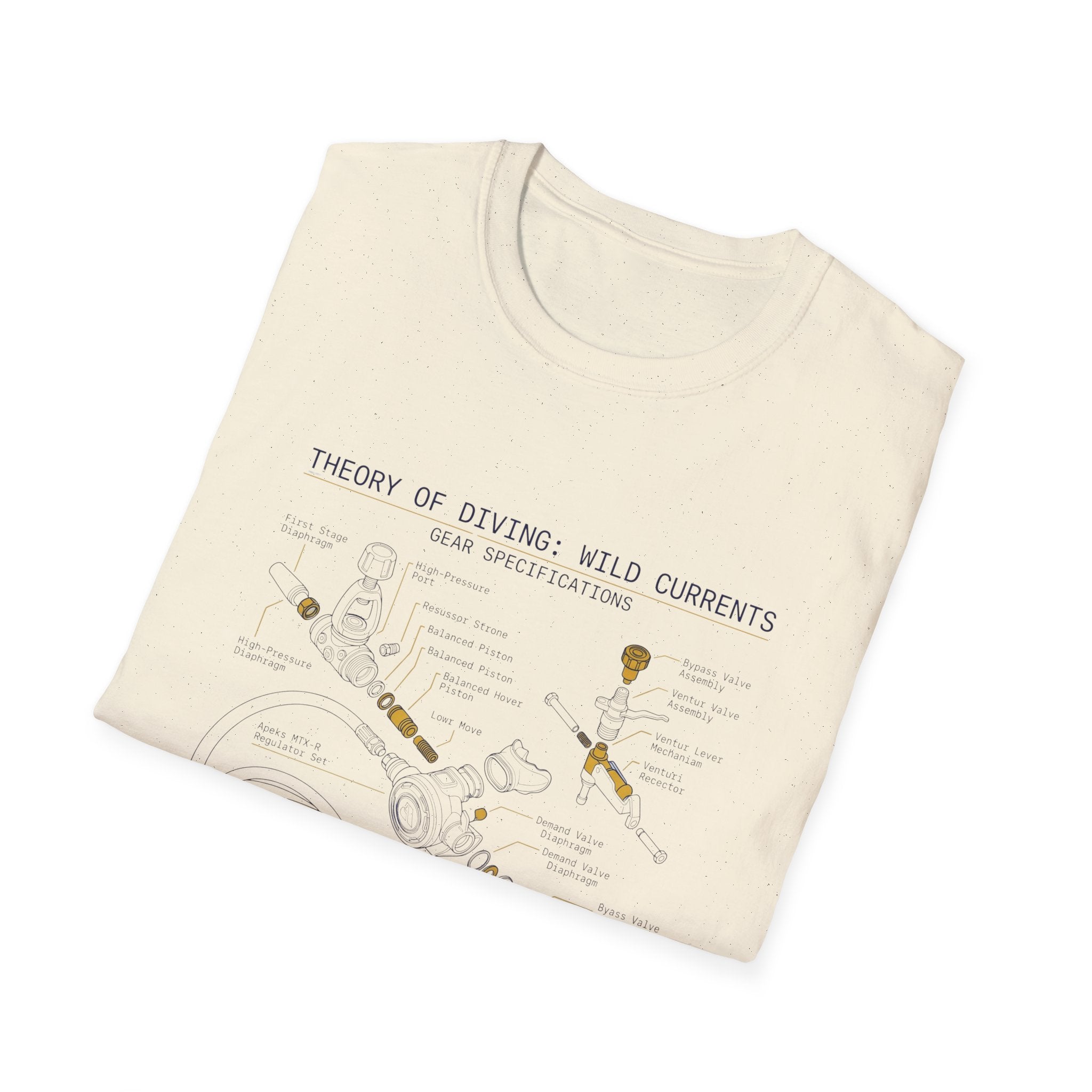 Ocean Current Map T-Shirt — 'Theory of Living with Currents' Nautical Graphic Tee