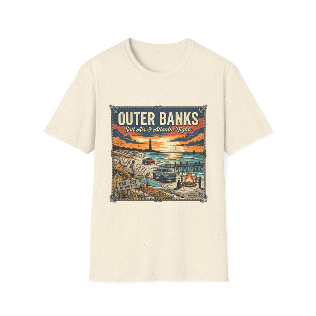 Outer Banks T-Shirt — 'Outer Banks: Salt Air & Atlantic Nights' Vintage Coastal Tee