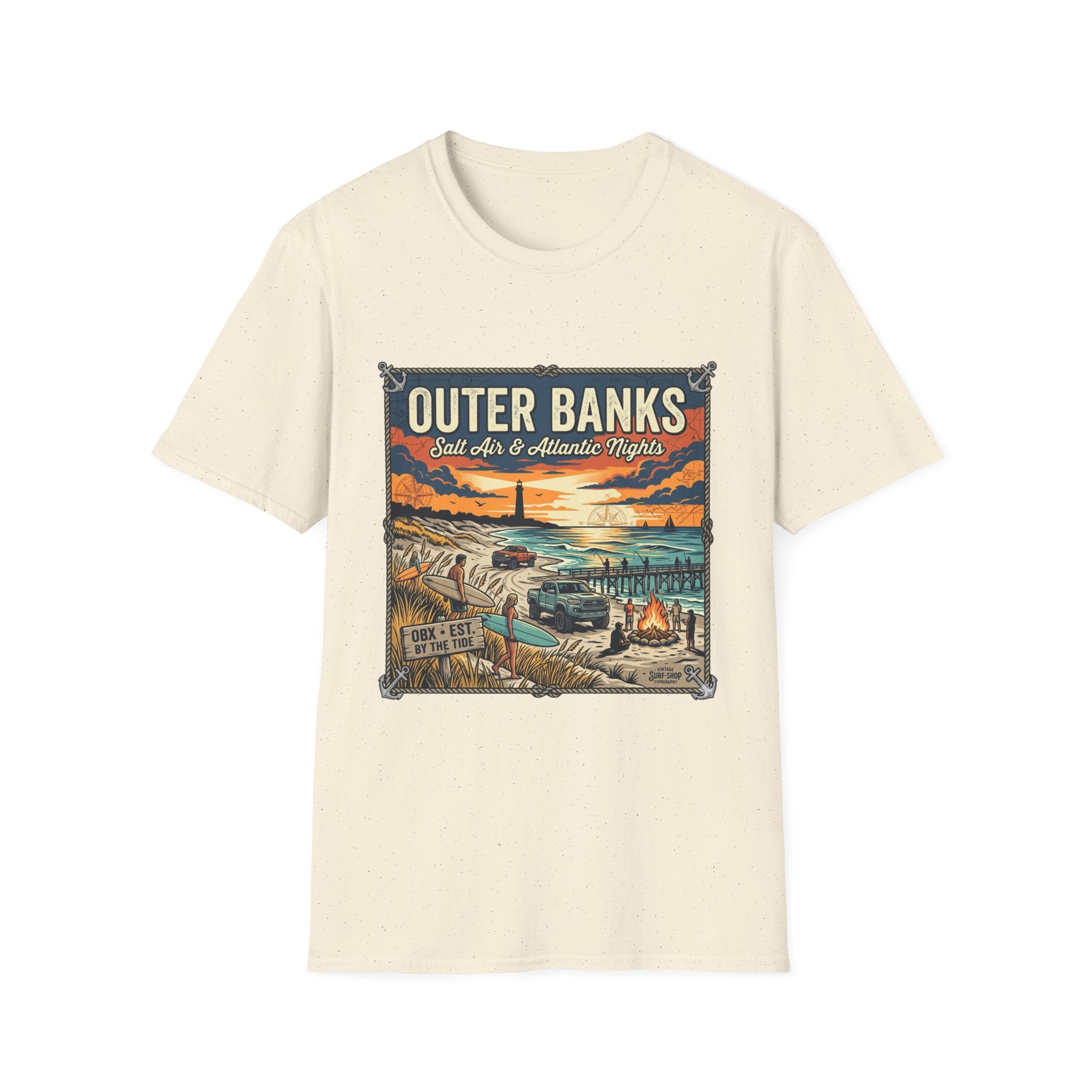 Outer Banks T-Shirt — 'Outer Banks: Salt Air & Atlantic Nights' Vintage Coastal Tee