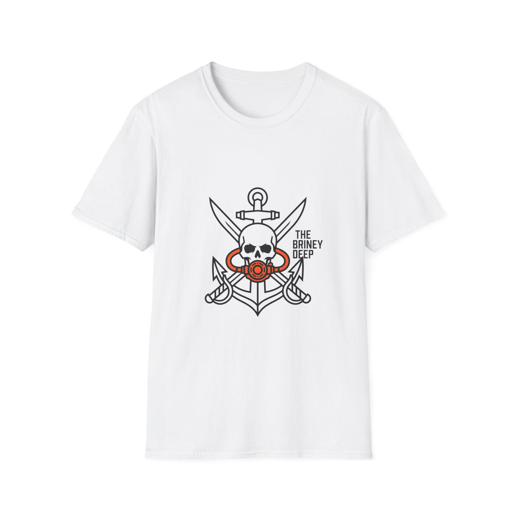 Pirate Skull Anchor T-Shirt — “The Briney Deep” Nautical Crew Tee