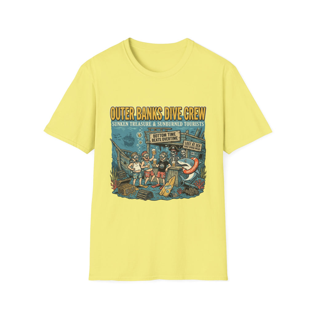 Outer Banks Dive Crew T-Shirt — Sunken Treasure & Sunburned Tourists