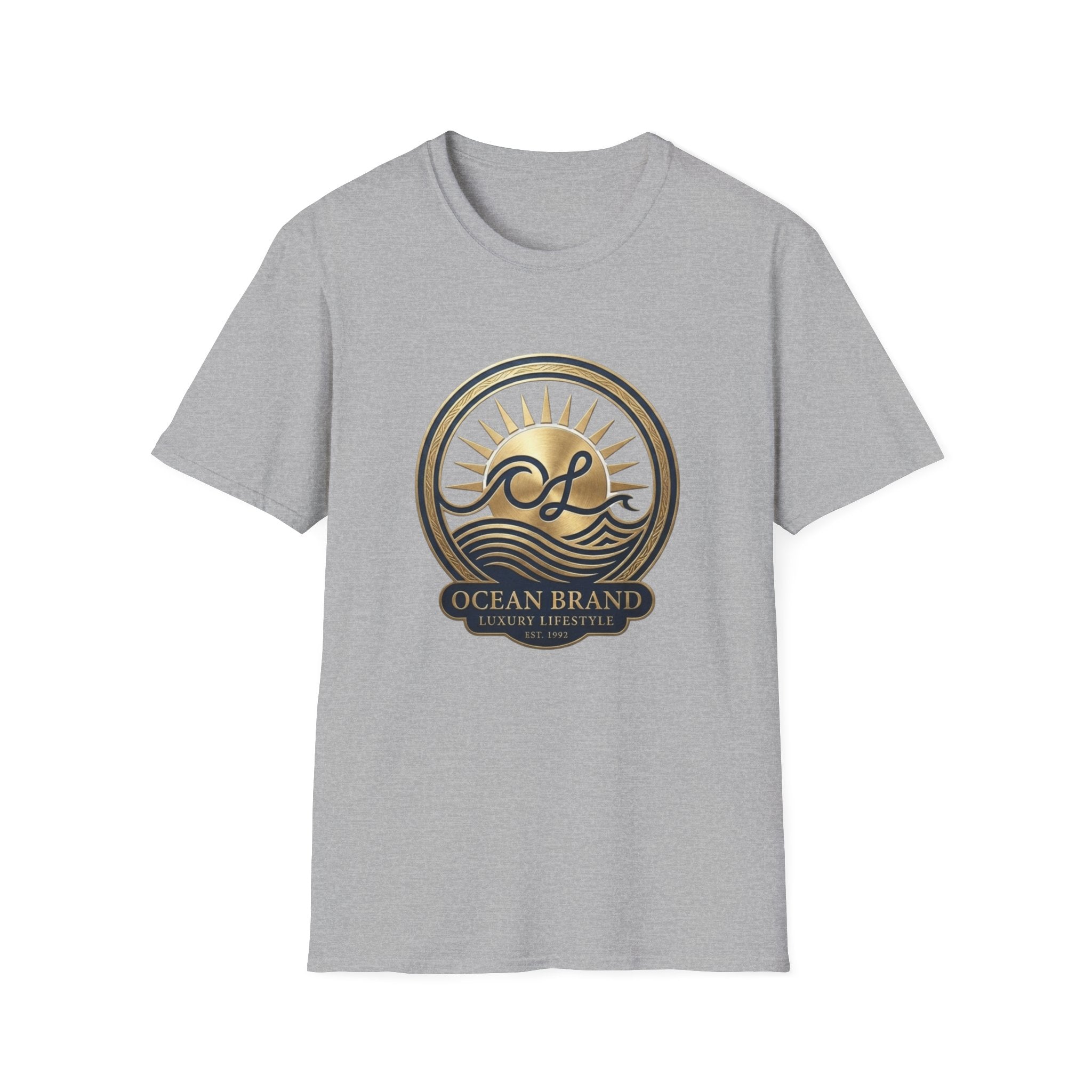 Ocean Brand Vintage Logo T-Shirt — Nautical Sun & Waves Graphic