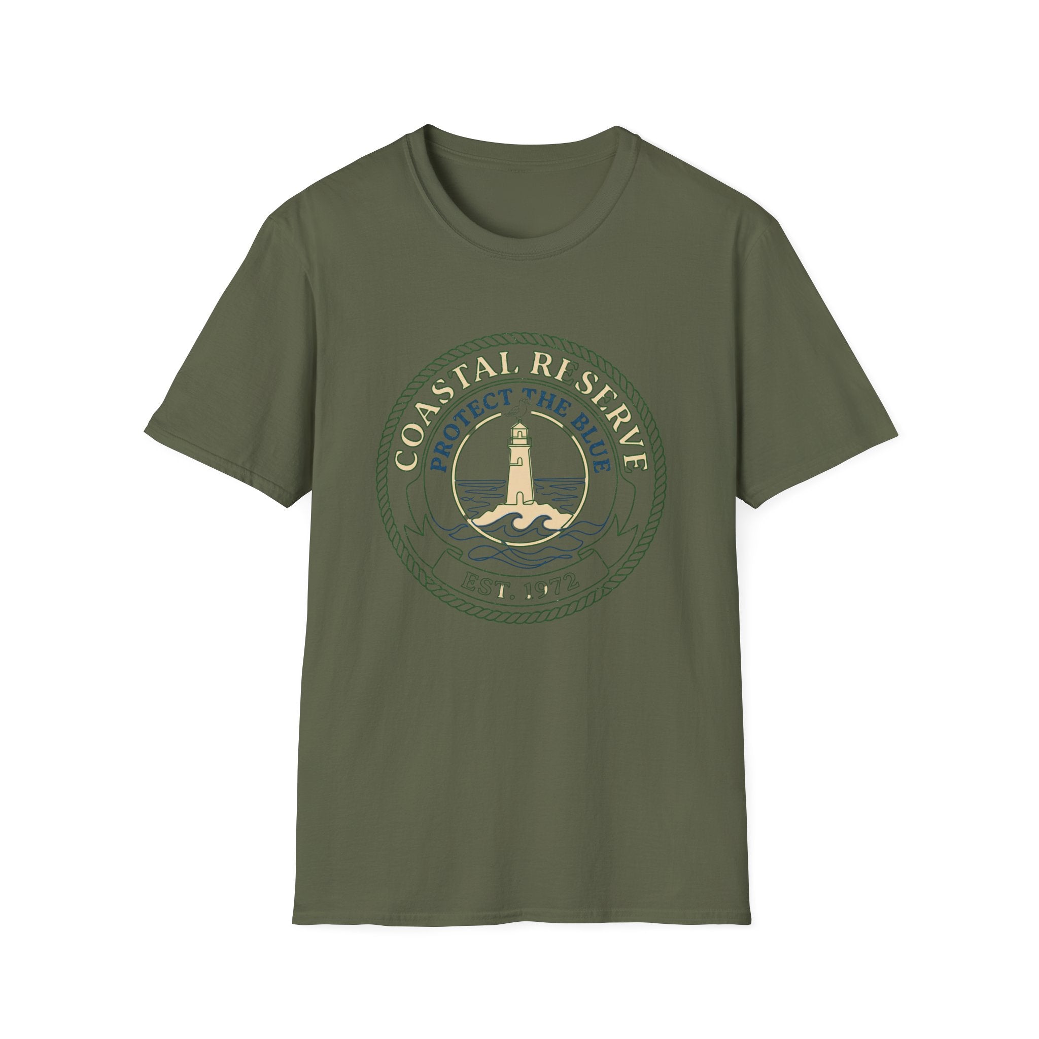 Coastal Reserve Lighthouse T-Shirt — "Protect the Blue" Ocean Conservation Tee