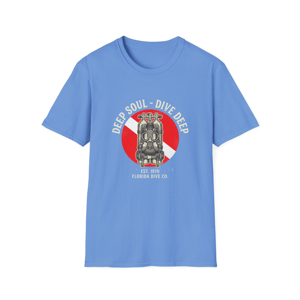 T-Shirt — Dive Flag Scuba Regulator Design (“Dive Your Soul: Dive Deep”)