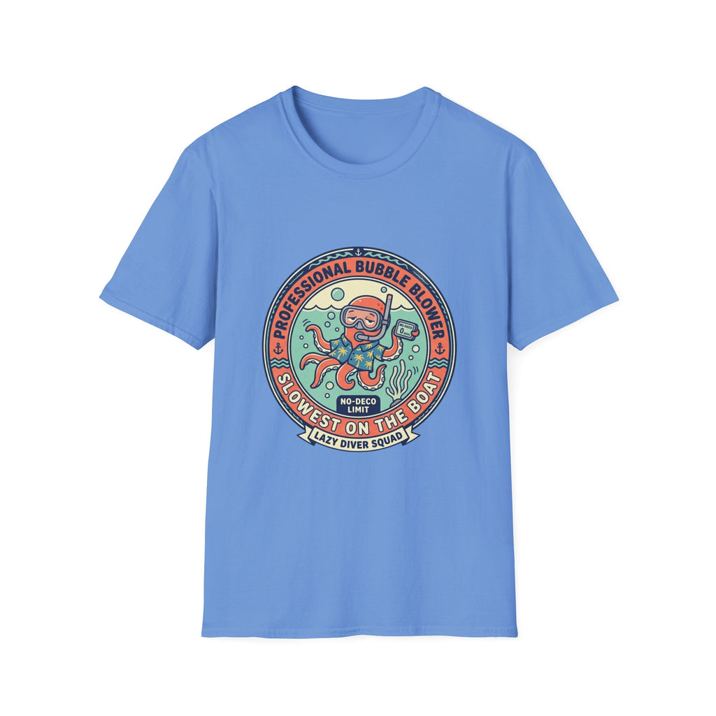Octopus Bubble Blower T-Shirt — "Professional Bubble Blower" Retro Nautical Tee